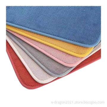 Foldable Printed Kitchen Silicone Reversible Microfiber Drying Mat for Dishes Table Mat